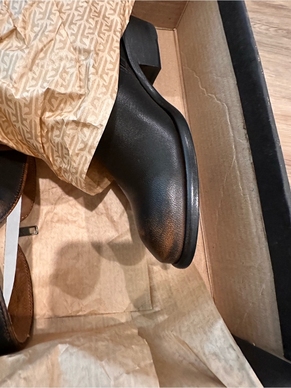 Frye Black Leather Knee-High Riding Boots-Carson Piping Tall boot - Picture 3 of 7